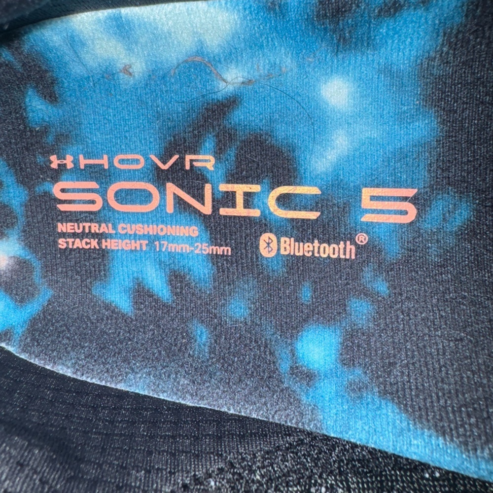 Under Armour Hovr Sonic 5 Black and blue Athletic Shoes with Bluetooth - Picture 6 of 9